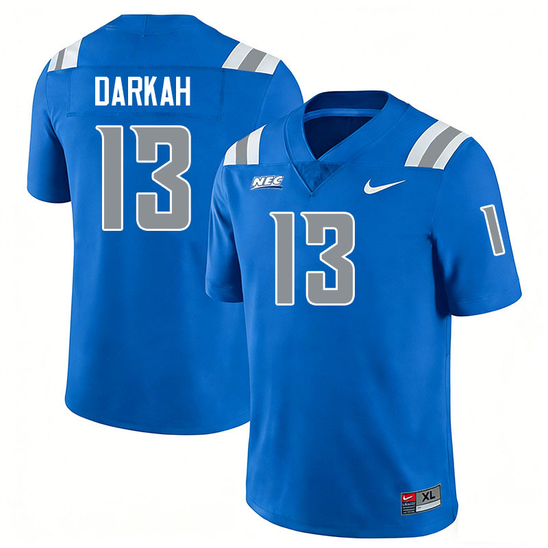 Central Connecticut Blue Devils #13 Reggie Darkah College Football Jerseys,Uniforms-Blue